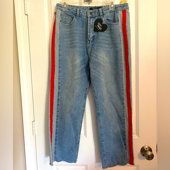 Denim - Paper Heart Jeans With Red Stripe - Size XL
